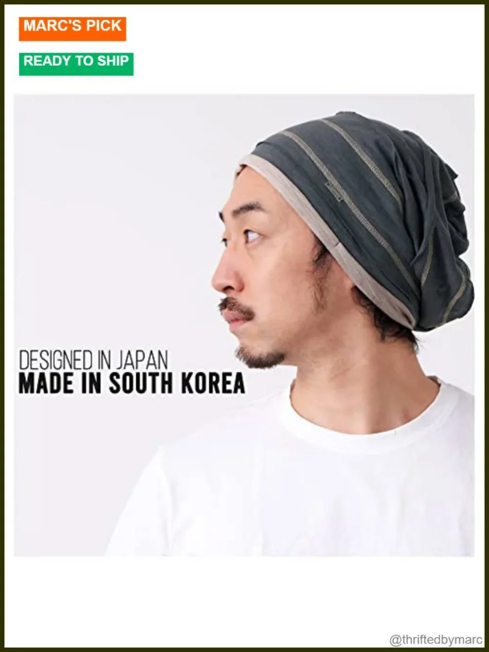 Slouchy Cotton Knit Beanie Hat - Men's Lightweight Summer Skull Cap